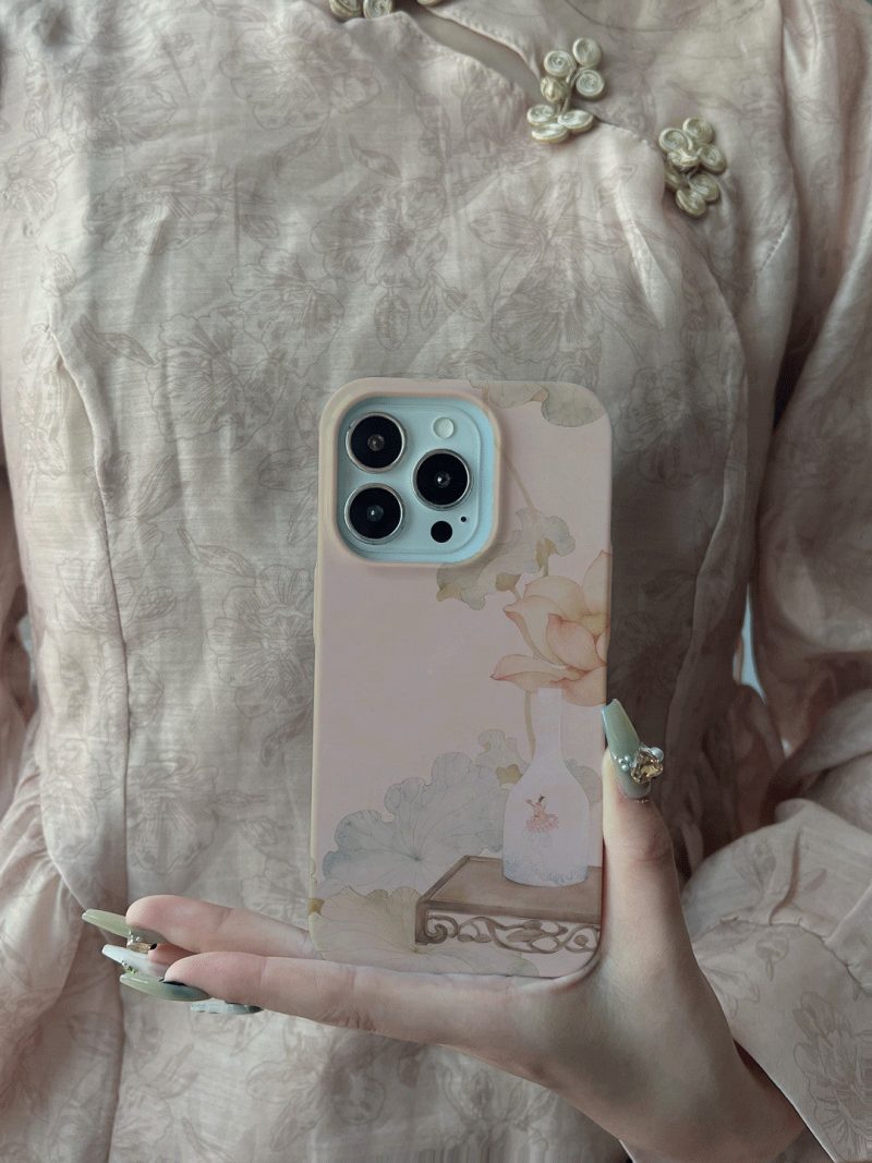 Chinoiserie LotusVasePrintedPhoneCase1