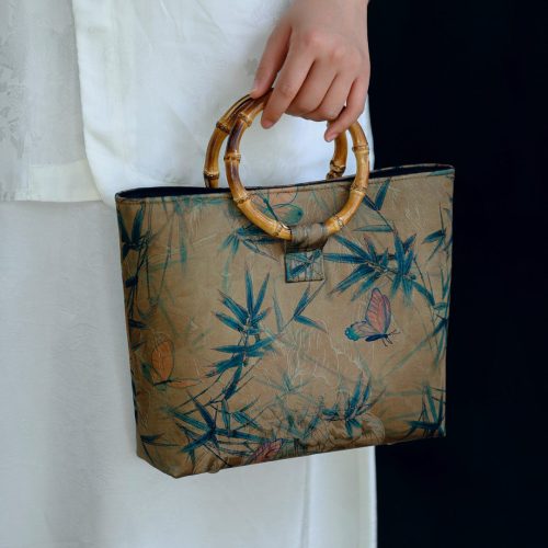 Chinoiserie LuxuryCircularBambooHandleHandbag1