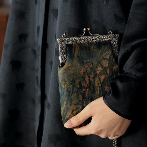 Chinoiserie LuxuryFlowerSilkFrameClutchBag4