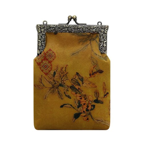 Chinoiserie LuxuryFlowerSilkFrameClutchBag9