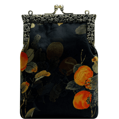 Chinoiserie Luxury Flower Silk Frame Clutch Bag3