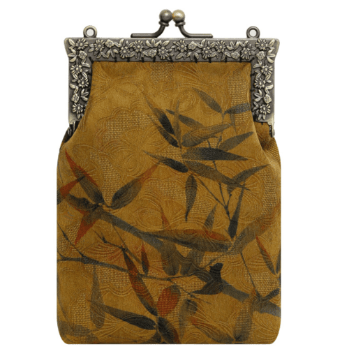 Chinoiserie Luxury Flower Silk Frame Clutch Bag6