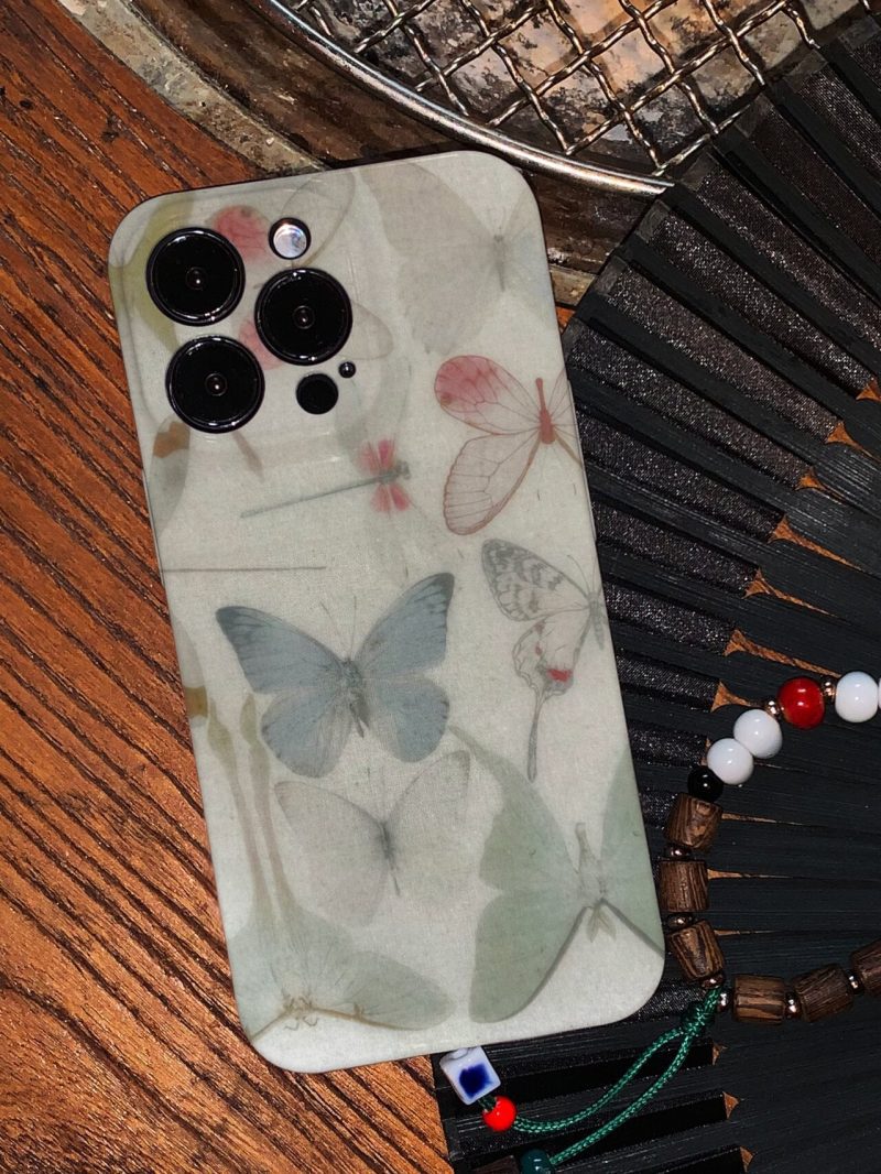 Chinoiserie MeticulousPaintingButterflyPhoneCase5