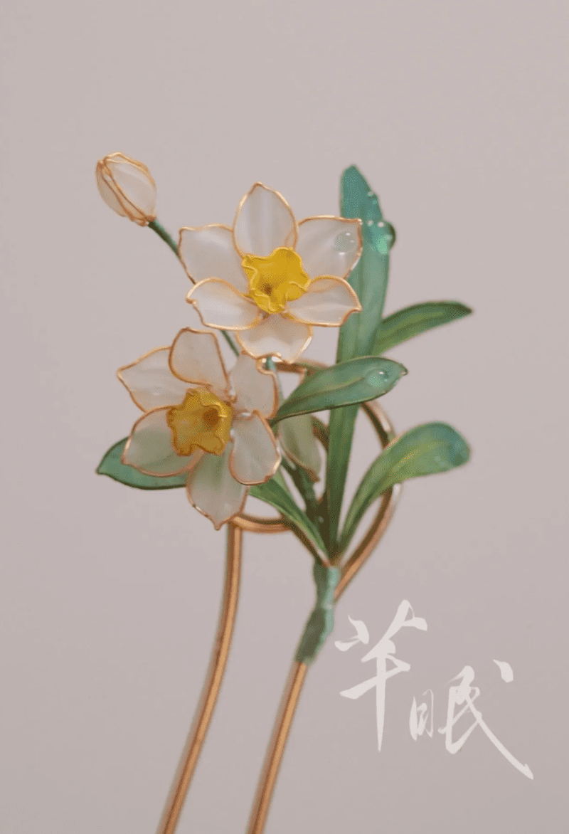 Chinoiserie NarcissusHairpin1