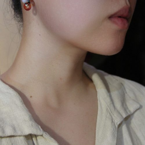 Chinoiserie NaturalAgateBeadedHoopEarrings5