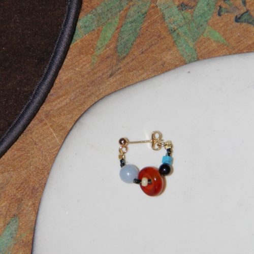 Chinoiserie NaturalAgateBeadedHoopEarrings6