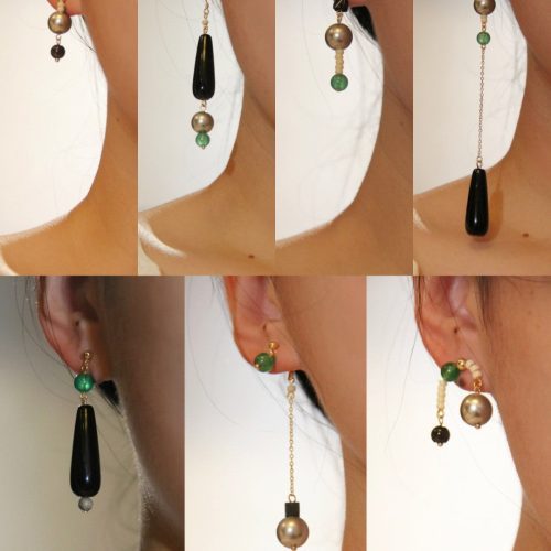 Chinoiserie NaturalAgatePearlDangleEarrings10