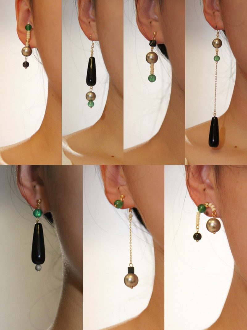 Chinoiserie NaturalAgatePearlDangleEarrings10