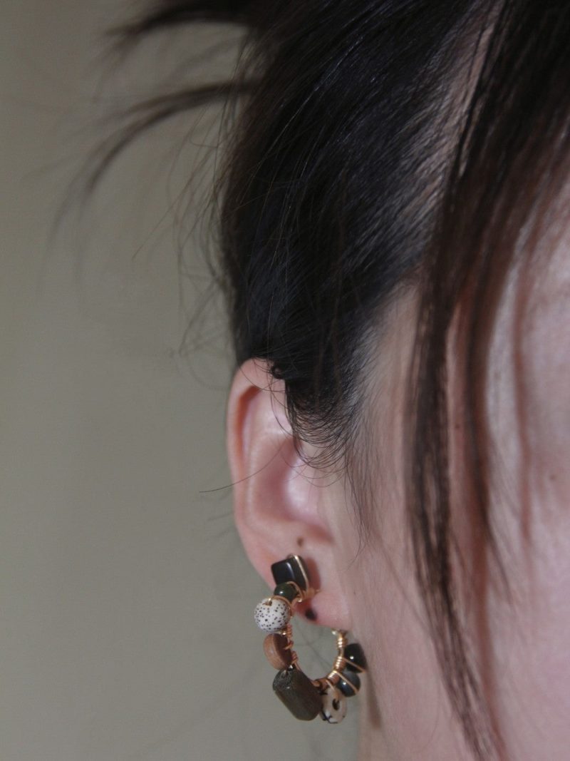 Chinoiserie NaturalBodhiSeedsHoopEarrings7