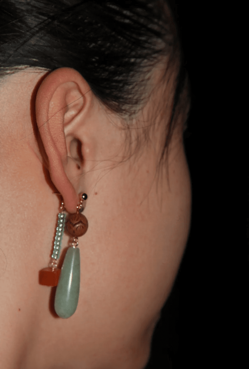 Chinoiserie NaturalJadeBeadedDropEarrings2