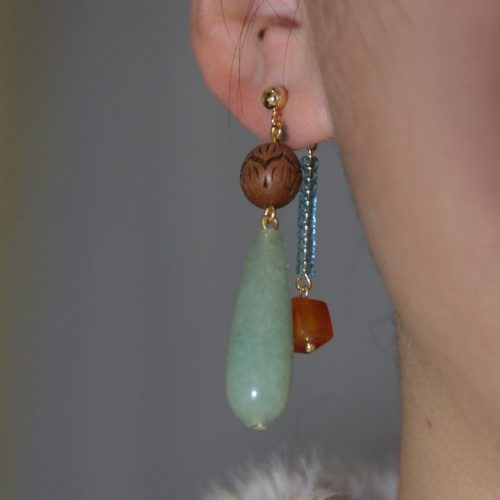 Chinoiserie NaturalJadeBeadedDropEarrings6