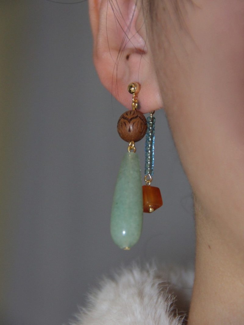 Chinoiserie NaturalJadeBeadedDropEarrings6