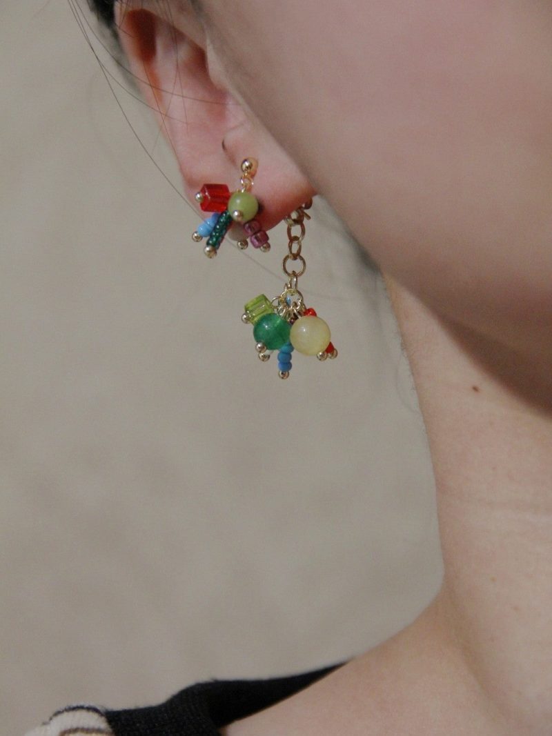 Chinoiserie NaturalJadeFireworksBeadedEarrings2