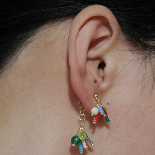 Chinoiserie NaturalJadeFireworksBeadedEarrings5