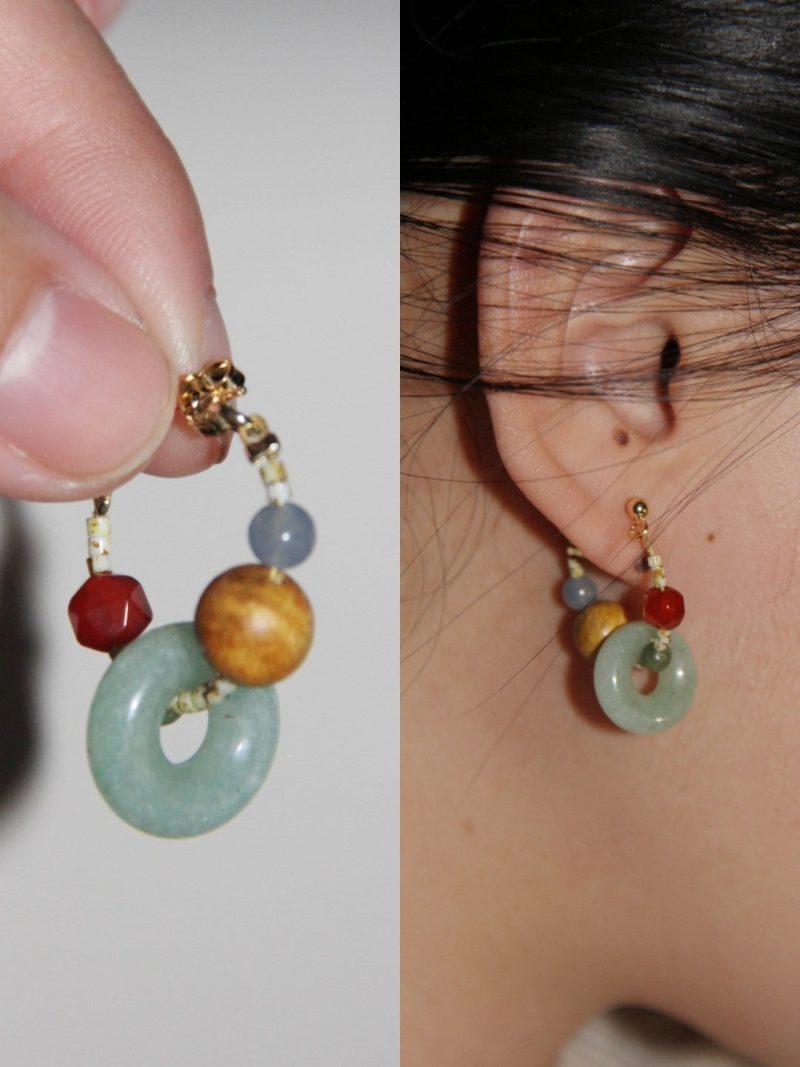 Chinoiserie NaturalJadeHoopEarrings1