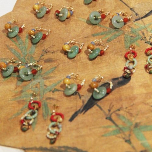 Chinoiserie NaturalJadeHoopEarrings3