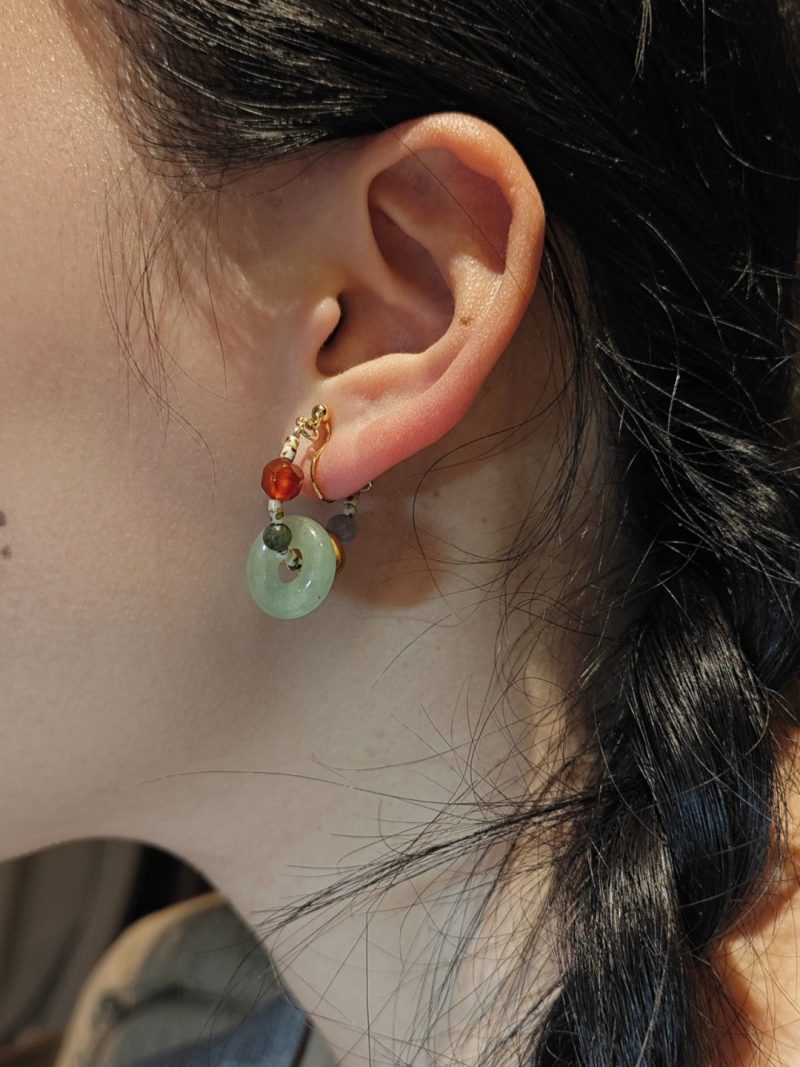 Chinoiserie NaturalJadeHoopEarrings9