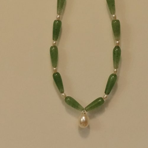 Chinoiserie NaturalJadePearlBeadedNecklace5