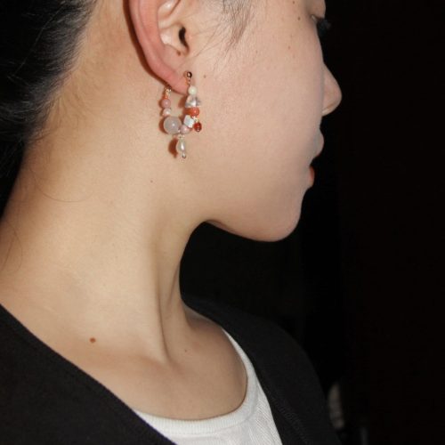 Chinoiserie NaturalJadePinkBalletGirlEarrings6