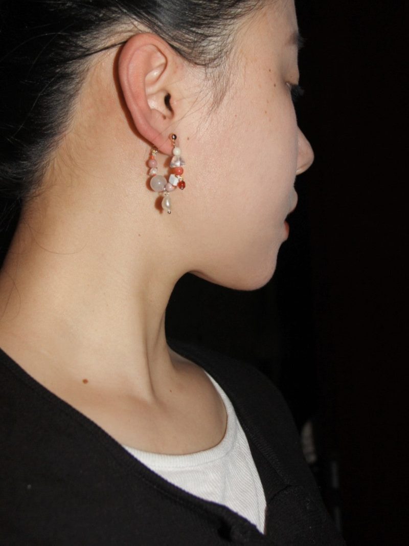 Chinoiserie NaturalJadePinkBalletGirlEarrings6