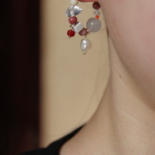 Chinoiserie NaturalJadePinkBalletGirlEarrings7