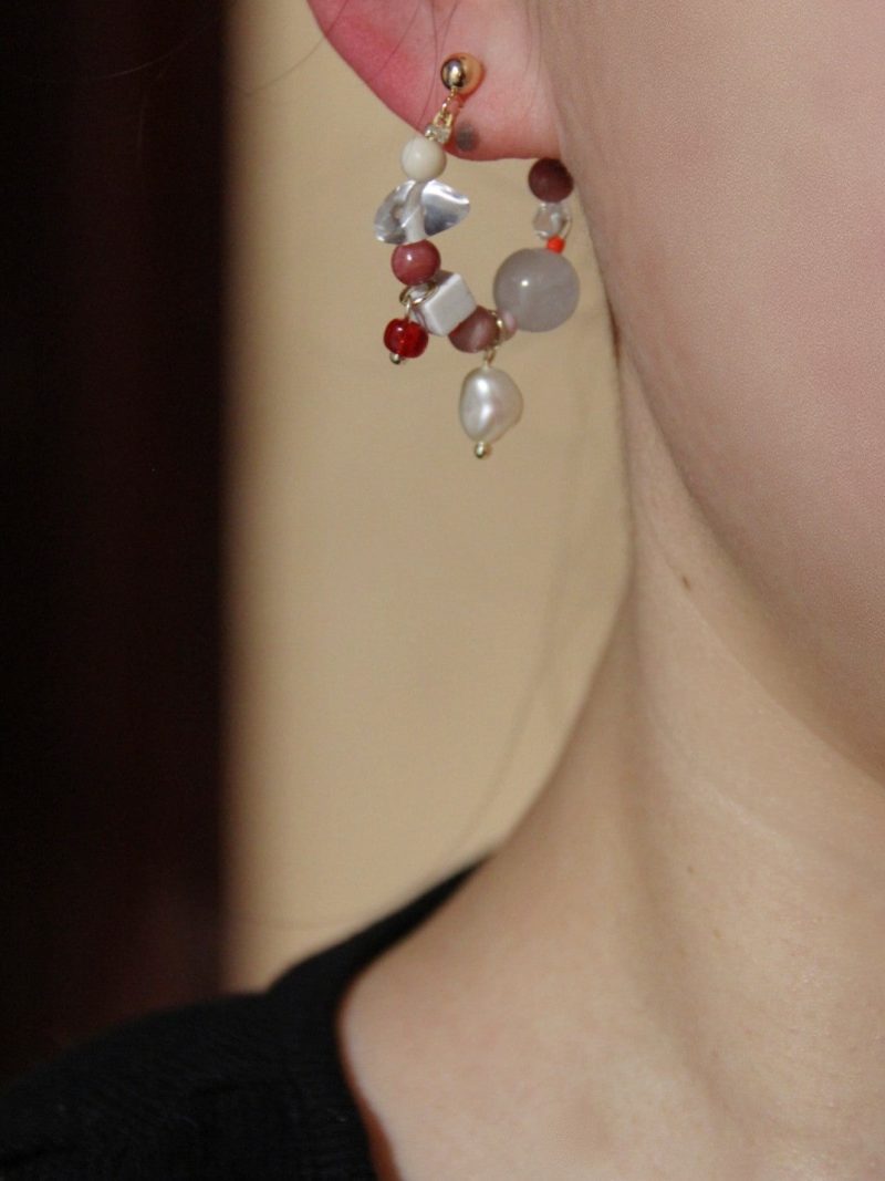 Chinoiserie NaturalJadePinkBalletGirlEarrings7