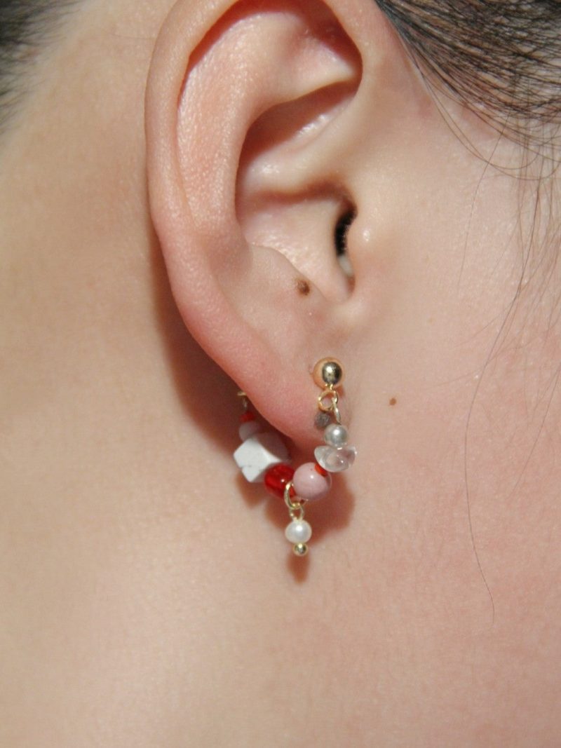 Chinoiserie NaturalJadePinkBalletGirlEarrings9