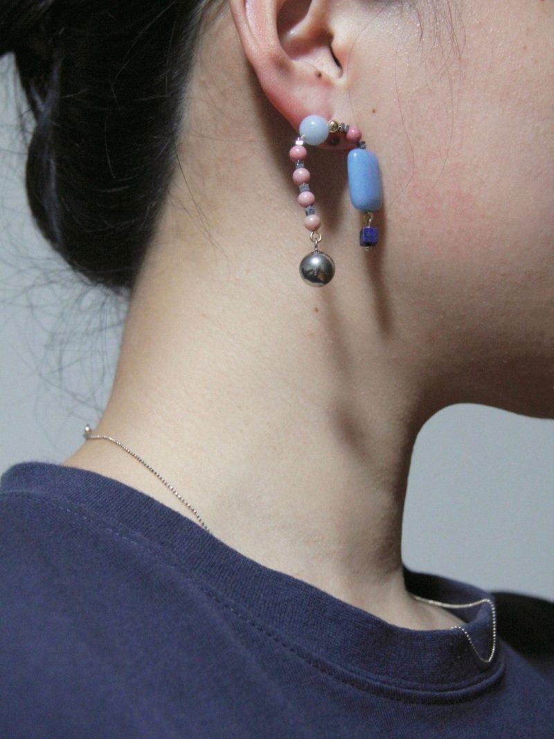 Chinoiserie NaturalJadePinkBlueBeadedDropEarrings4