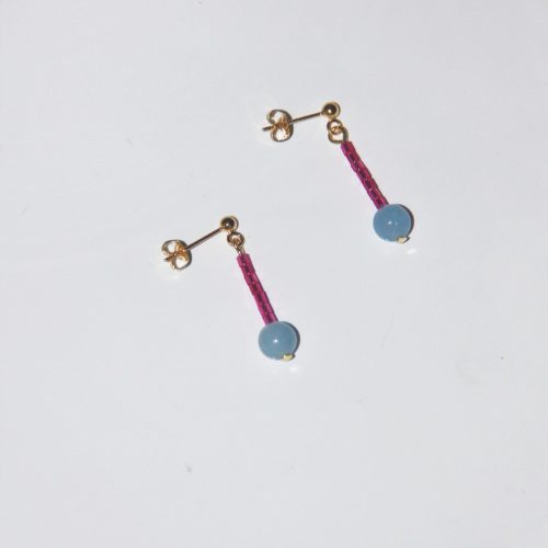 Chinoiserie NaturalJadePinkBlueMiniBeadedEarrings6