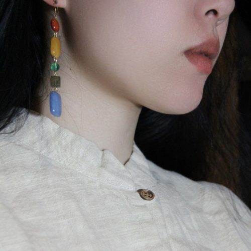 Chinoiserie NaturalJadeRainbowCandyDropEarrings7