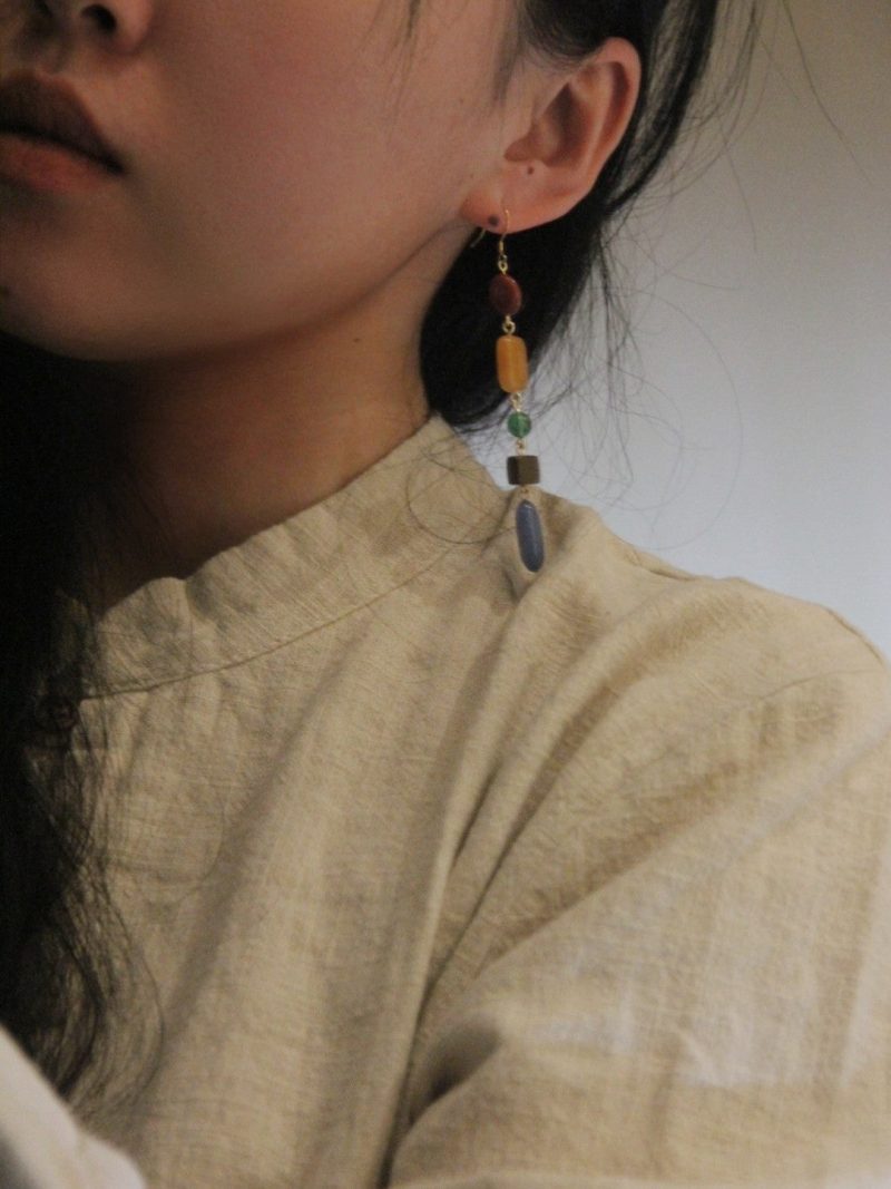 Chinoiserie NaturalJadeRainbowCandyDropEarrings9