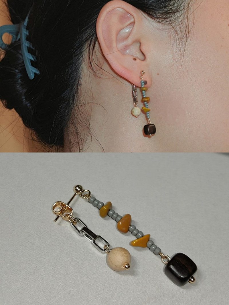 Chinoiserie NaturalJadeSandalwoodDangleEarrings1