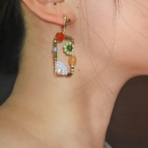 Chinoiserie NaturalJadeSquareEarrings3