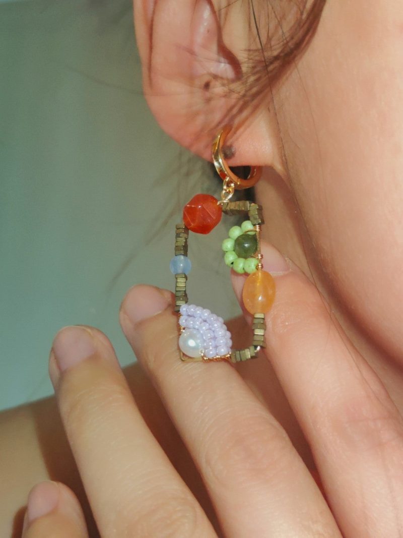 Chinoiserie NaturalJadeSquareEarrings4