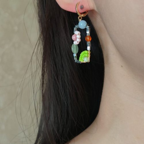 Chinoiserie NaturalJadeSquareEarrings9