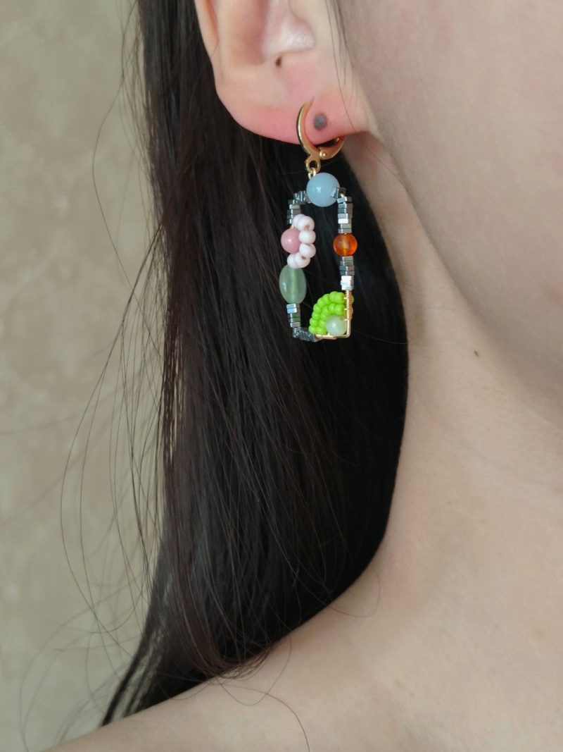 Chinoiserie NaturalJadeSquareEarrings9