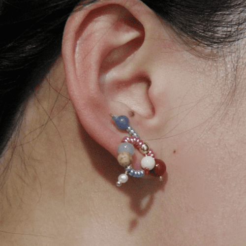 Chinoiserie NaturalJadeTwistedBeadedEarrings4