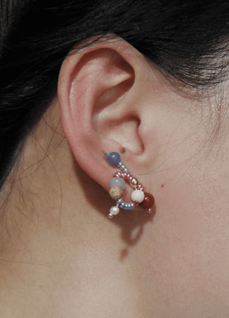 Chinoiserie NaturalJadeTwistedBeadedEarrings4