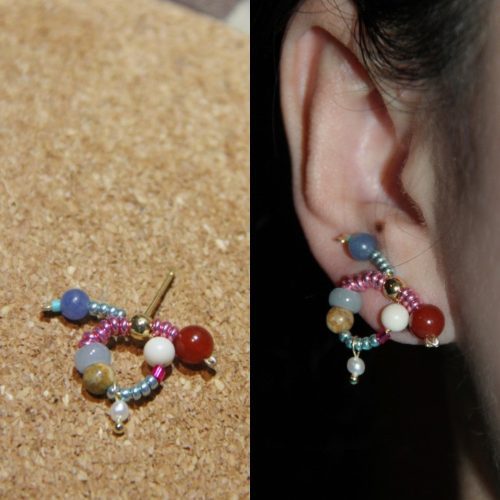 Chinoiserie NaturalJadeTwistedBeadedEarrings6