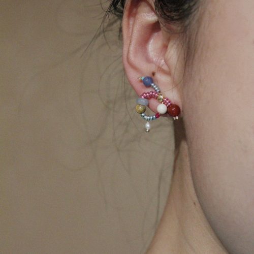 Chinoiserie NaturalJadeTwistedBeadedEarrings7