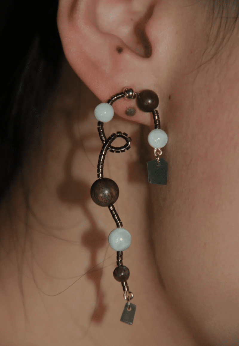 Chinoiserie NaturalJadeVineBeadedEarrings2