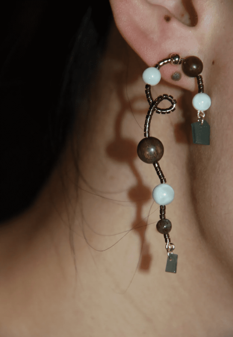 Chinoiserie NaturalJadeVineBeadedEarrings4