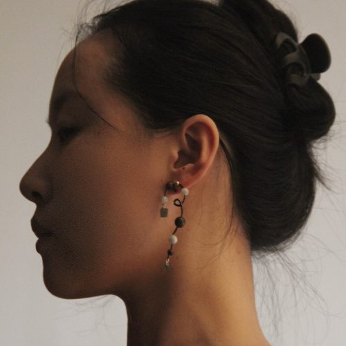 Chinoiserie NaturalJadeVineBeadedEarrings7