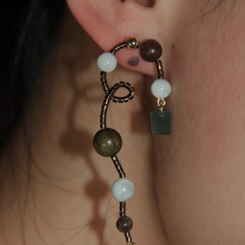 Chinoiserie NaturalJadeVineBeadedEarrings8