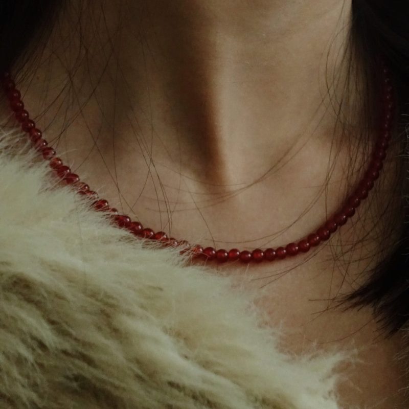 Chinoiserie NaturalRedAgateBeadedNecklace2