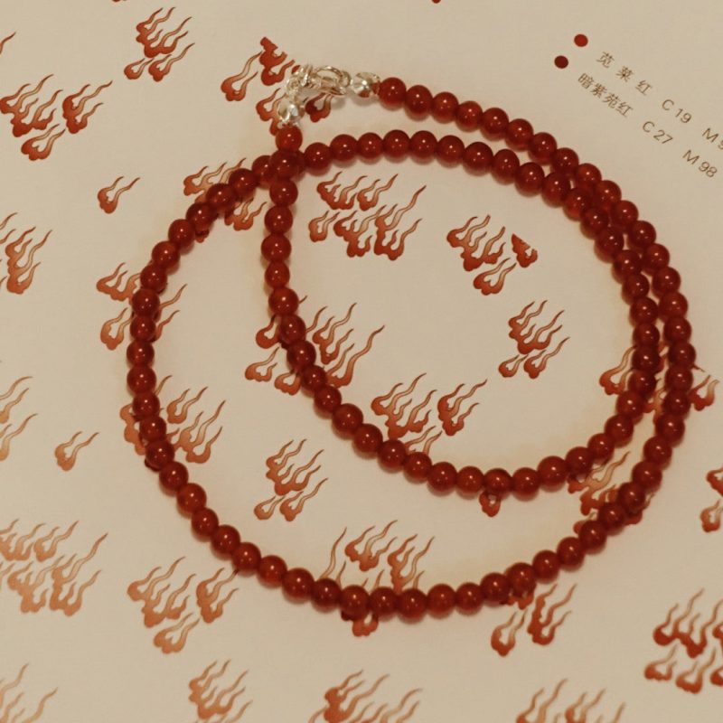 Chinoiserie NaturalRedAgateBeadedNecklace3