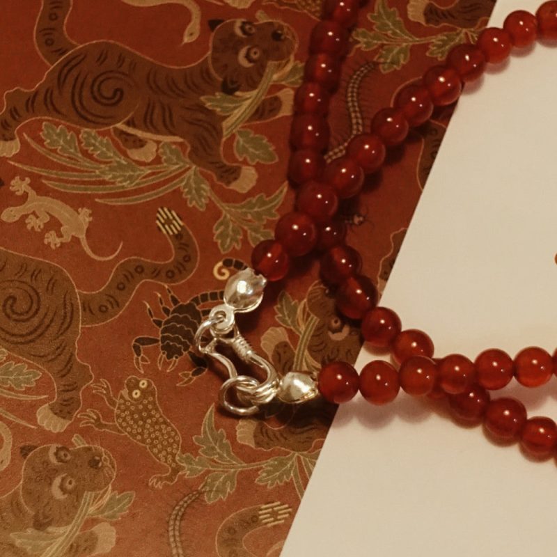 Chinoiserie NaturalRedAgateBeadedNecklace4