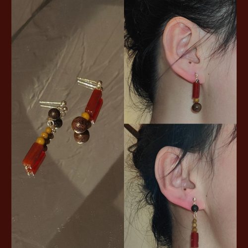 Chinoiserie NaturalSandalwoodDangleEarrings1