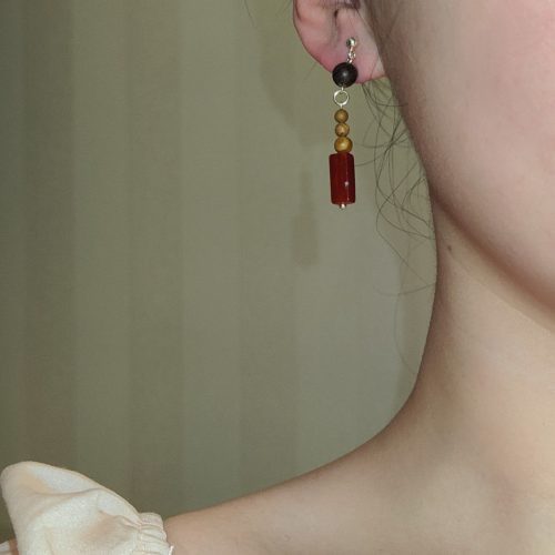 Chinoiserie NaturalSandalwoodDangleEarrings6