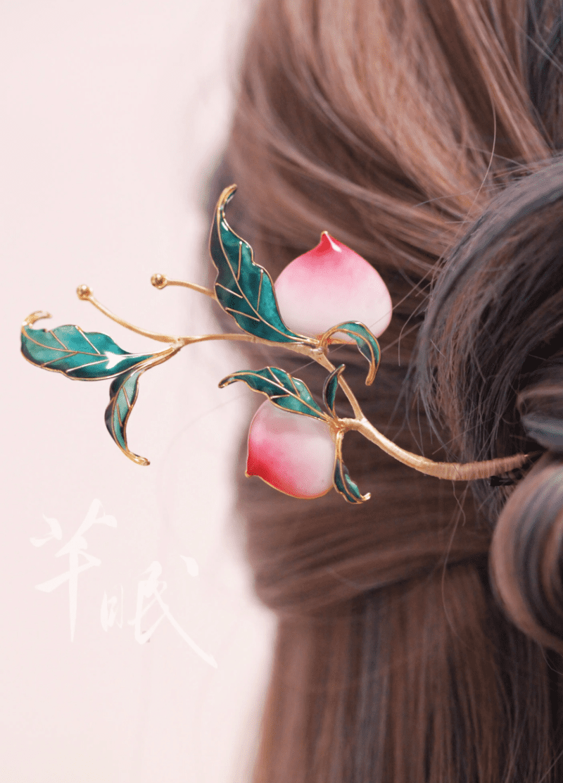 Chinoiserie PeachHairpin1